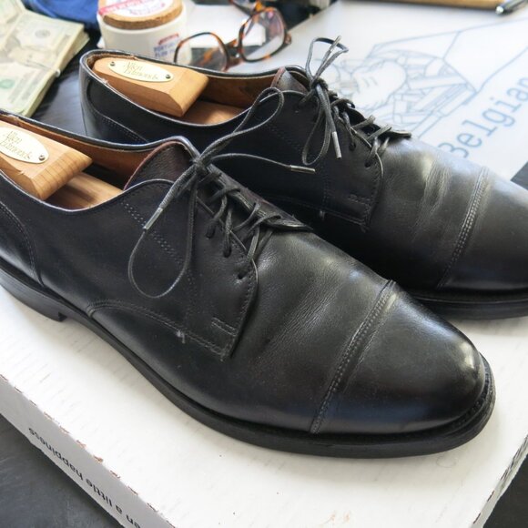 Allen Edmonds Cap-Toe Derby Dress Shoes, Black 11.5 - Picture 3 of 8